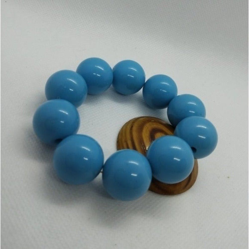 Beaded Blue 90s pop chunky round bracelet‎